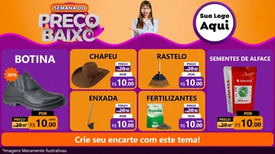 Modelo de TV para TV Horizontal com o tema Semana do Preço Baixo para Agropecuária