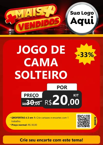 Modelo de Cartaz para Cartaz A4 Vertical com o tema Mais Vendidos para Cama, Mesa e Banho
