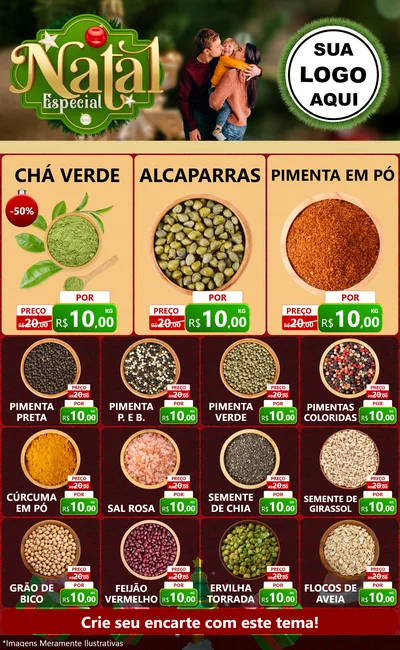Modelo de Encarte para Encarte Grande com o tema Natal Especial para Produtos Naturais