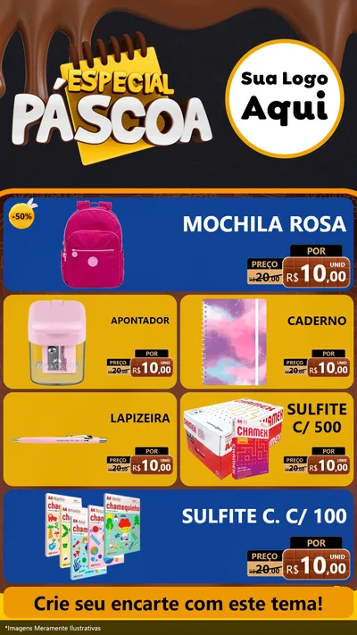Modelo de TV para TV Vertical com o tema Especial Páscoa para Papelaria
