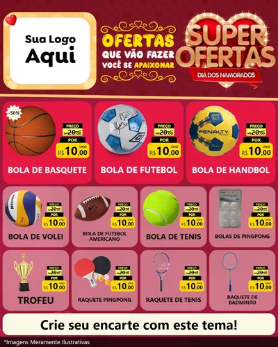 Modelo de Rede Social para Feed Instagram com o tema Dia dos Namorados para Artigos Esportivos