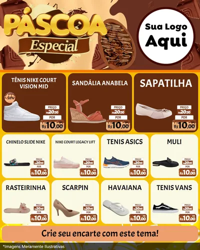 Modelo de Rede Social para Feed Instagram com o tema Páscoa Especial para Calçados