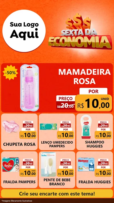 Modelo de Rede Social para Stories com o tema Sexta da Economia para Bebês