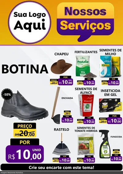 Modelo de Encarte para Encarte A4 Vertical com o tema Nossos Serviços para Agropecuária