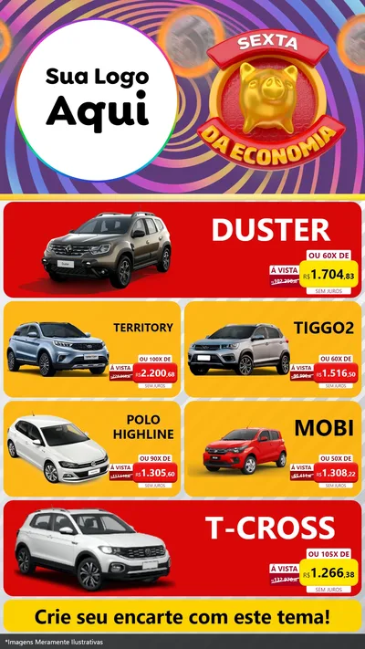 Modelo de TV para TV Vertical com o tema Sexta da Economia para Concessionaria de Carros