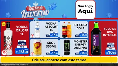 Modelo de TV para TV Horizontal com o tema Ofertas de Inverno para Distribuidora de bebidas