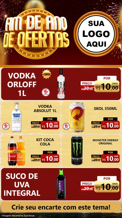 Modelo de TV para TV Vertical com o tema Fim de Ano de Ofertas para Distribuidora de bebidas