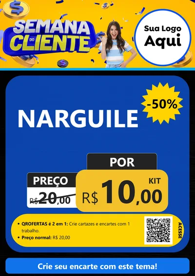 Modelo de Cartaz para Cartaz A4 Vertical com o tema Semana do Cliente para Tabacaria