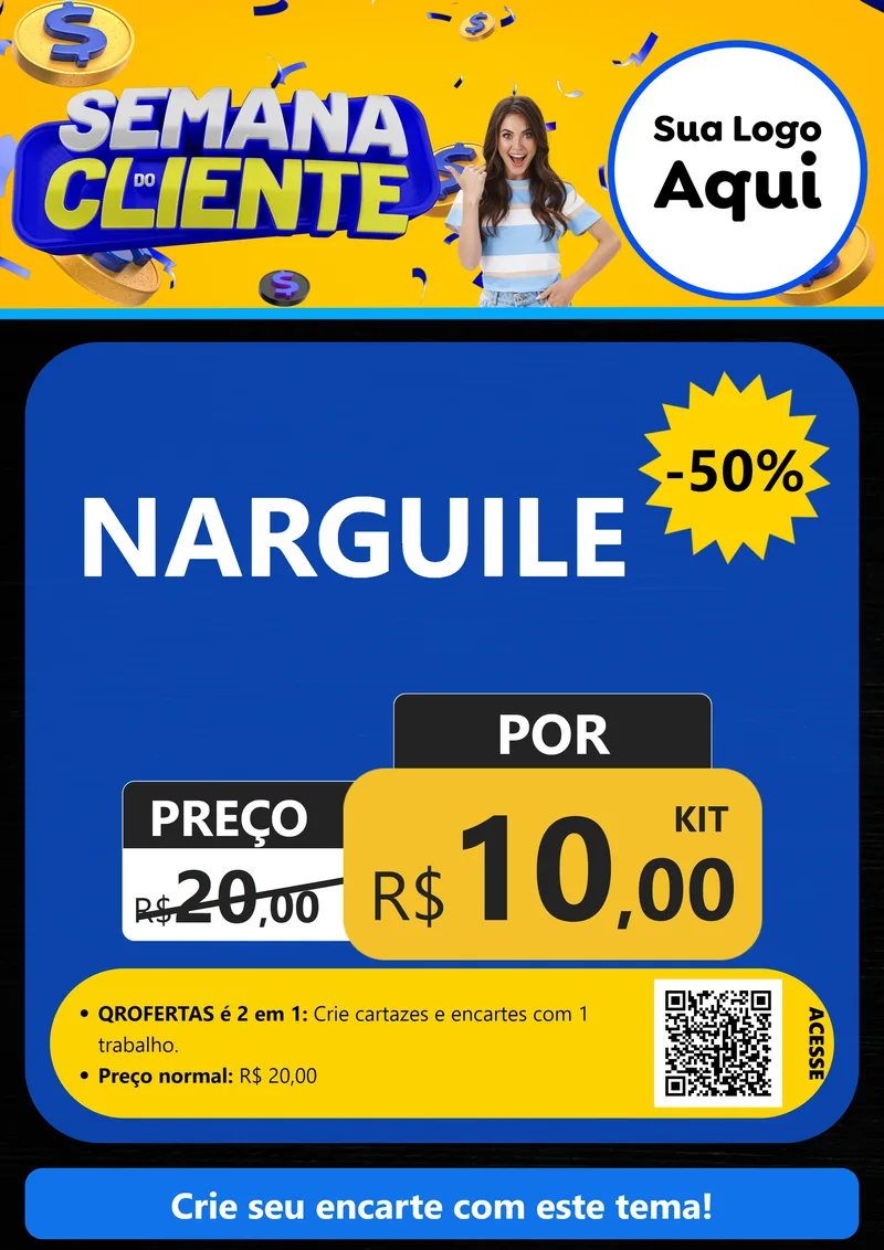 Modelo de Cartaz para Cartaz A4 Vertical com o tema Semana do Cliente para Tabacaria