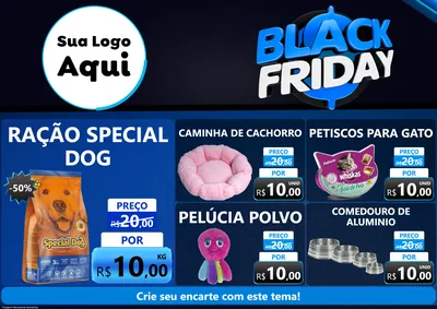Modelo de Encarte para Encarte A4 Horizontal com o tema Black Friday para Pet Shop