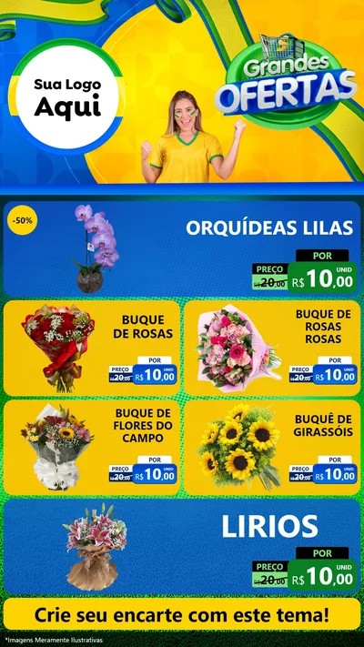 Modelo de TV para TV Vertical com o tema Grandes Ofertas para Floricultura e jardim