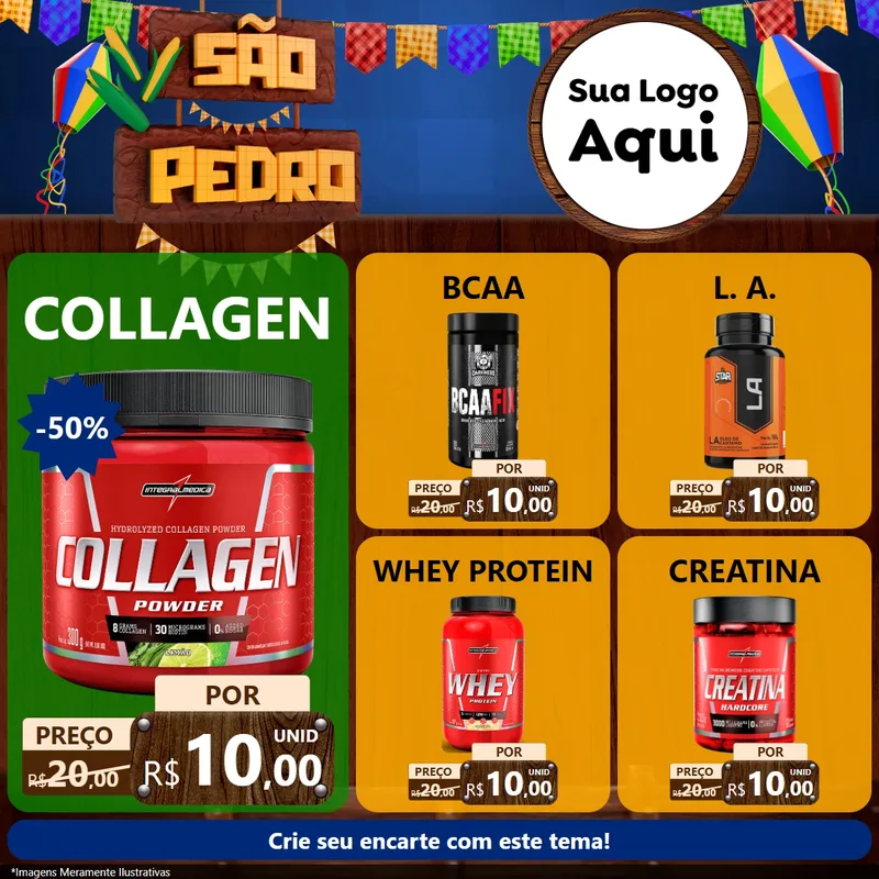 Modelo de Rede Social para Feed Facebook com o tema São Pedro para Suplementos alimentares