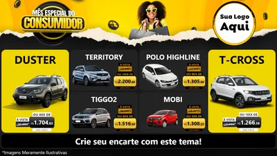Modelo de TV para TV Horizontal com o tema Mês Especial do Consumidor para Concessionaria de Carros
