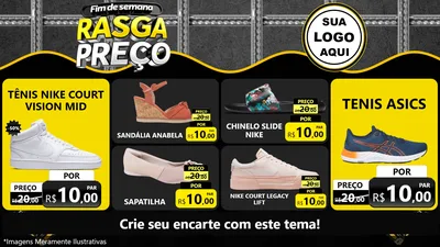 Modelo de TV para TV Horizontal com o tema Fim de Semana Rasga Preço para Calçados