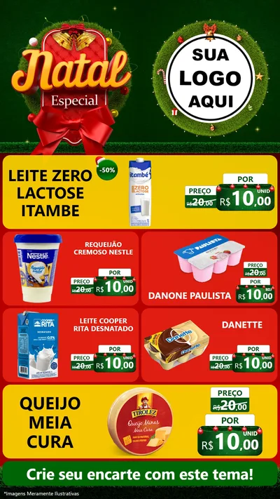 Modelo de TV para TV Vertical com o tema Natal Especial para Frios e Laticínios