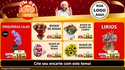 Modelo de TV para TV Horizontal com o tema Fim de Ano Premiado para Floricultura e jardim