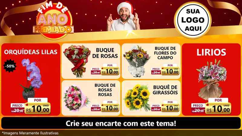 Modelo de TV para TV Horizontal com o tema Fim de Ano Premiado para Floricultura e jardim