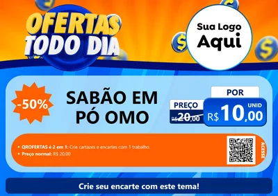 Modelo de Cartaz para Cartaz A4 Horizontal com o tema Ofertas Todo Dia para Produtos de Limpeza