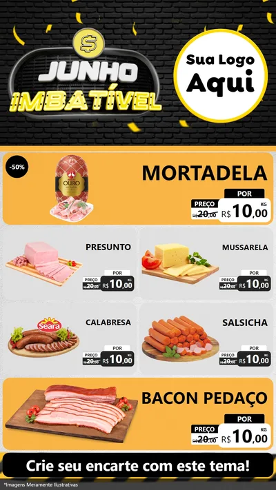 Modelo de TV para TV Vertical com o tema Junho Imbatível para Frios e Laticínios