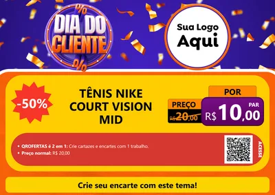 Modelo de Cartaz para Cartaz A4 Horizontal com o tema Dia do Cliente para Calçados