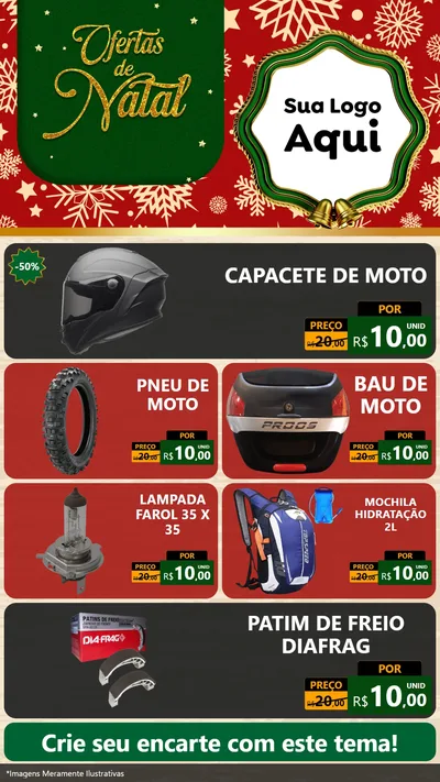 Modelo de TV para TV Vertical com o tema Natal de Ofertas para Moto peças