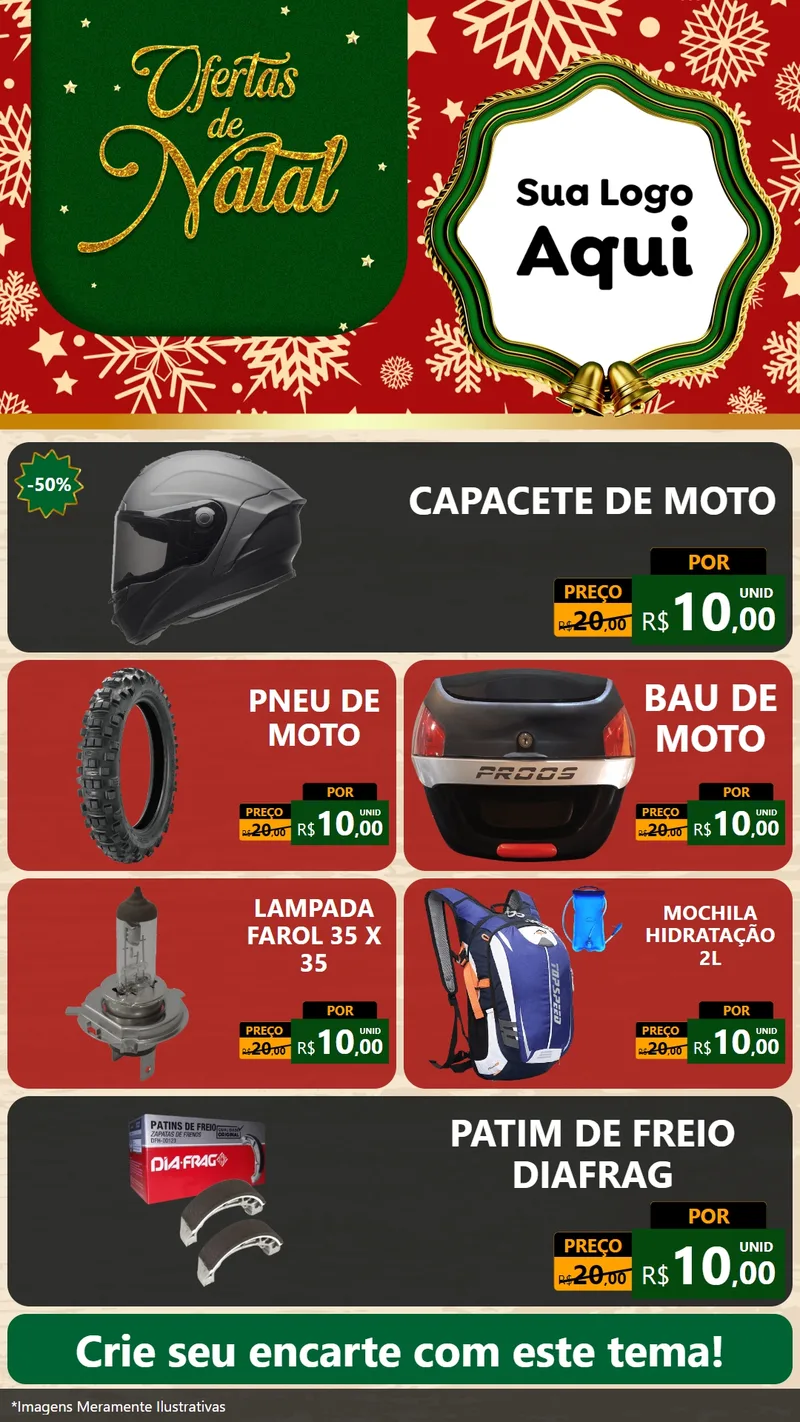 Modelo de TV para TV Vertical com o tema Natal de Ofertas para Moto peças