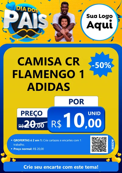 Modelo de Cartaz para Cartaz A4 Vertical com o tema Dia dos Pais para Roupas e acessórios