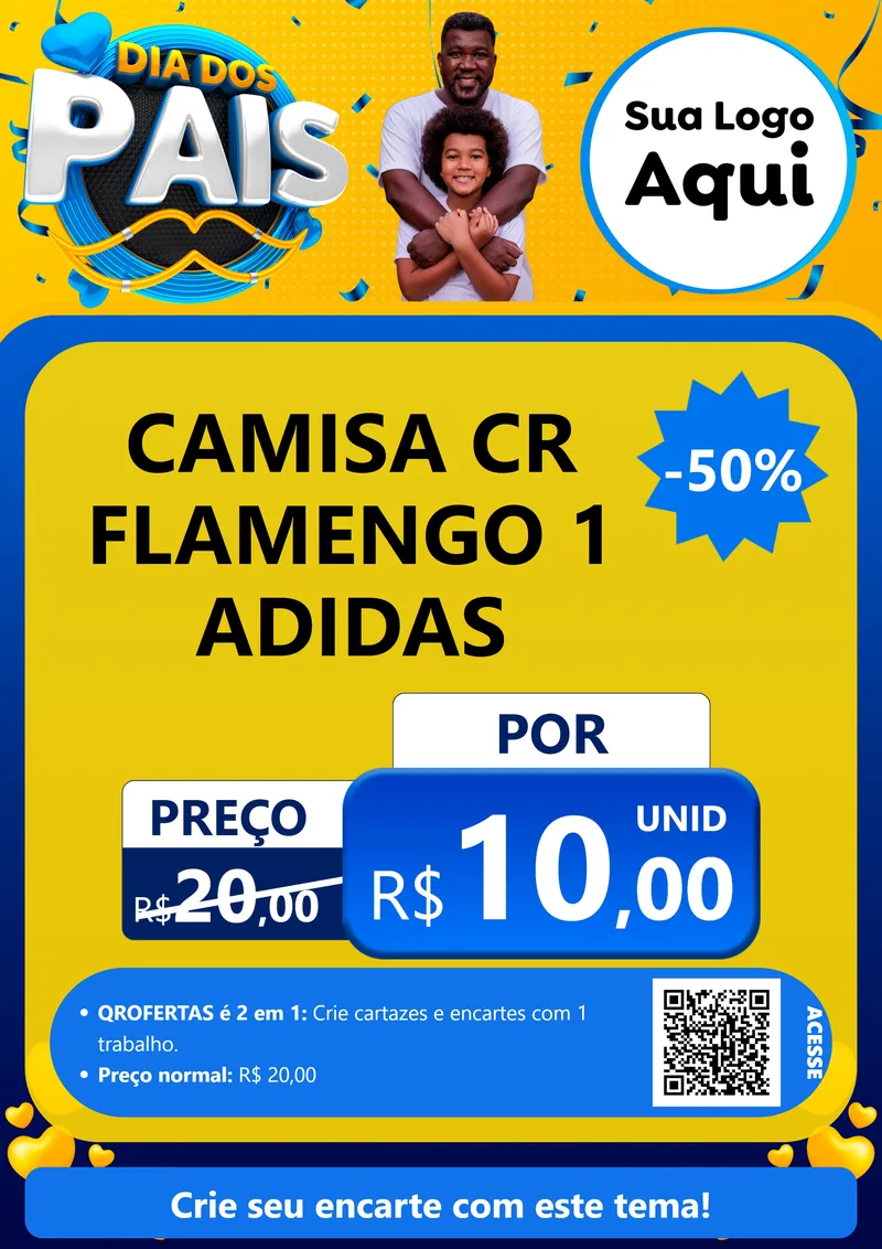 Modelo de Cartaz para Cartaz A4 Vertical com o tema Dia dos Pais para Roupas e acessórios