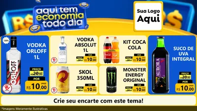 Modelo de TV para TV Horizontal com o tema Aqui Tem Economia Todo Dia para Distribuidora de bebidas