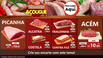 Modelo de TV para TV Horizontal com o tema Segunda do Açougue para Açougue