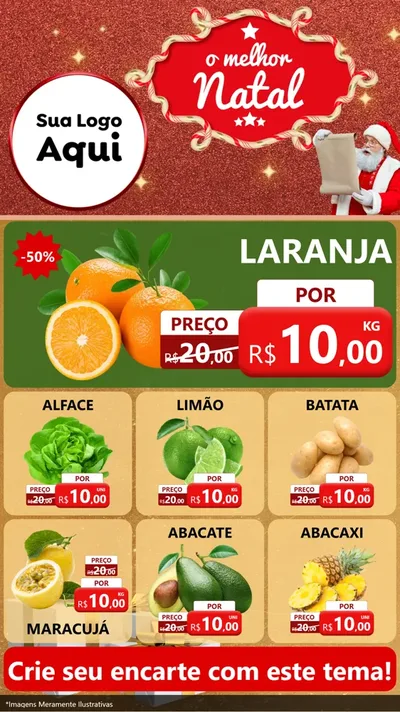 Modelo de Rede Social para Stories com o tema O Melhor Natal para Hortifrúti