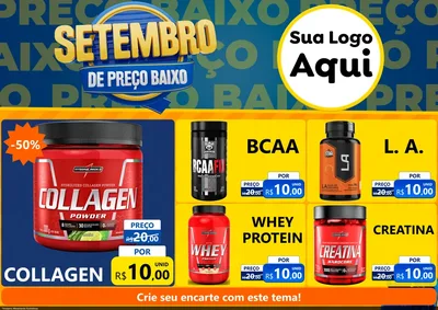 Modelo de Encarte para Encarte A4 Horizontal com o tema Setembro De Preço Baixo para Suplementos alimentares