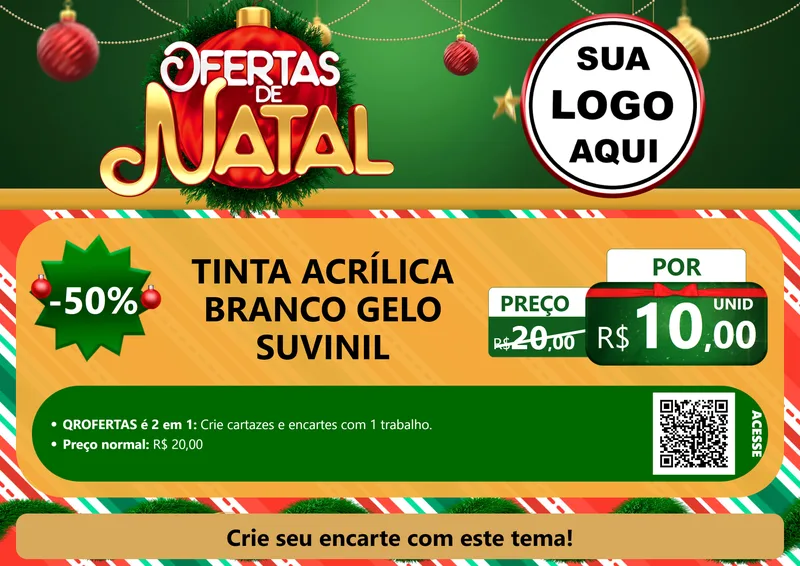 Modelo de Cartaz para Cartaz A4 Horizontal com o tema Ofertas de Natal para Tintas e Ferramentas