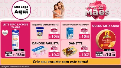 Modelo de TV para TV Horizontal com o tema Super Dia Das Mães para Frios e Laticínios