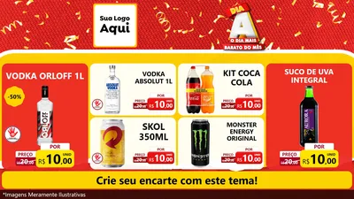Modelo de TV para TV Horizontal com o tema Dia A o Dia Mais Barato do Mês para Distribuidora de bebidas