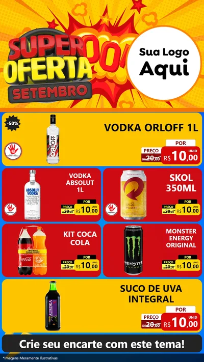 Modelo de TV para TV Vertical com o tema Super Oferta Setembro para Distribuidora de bebidas