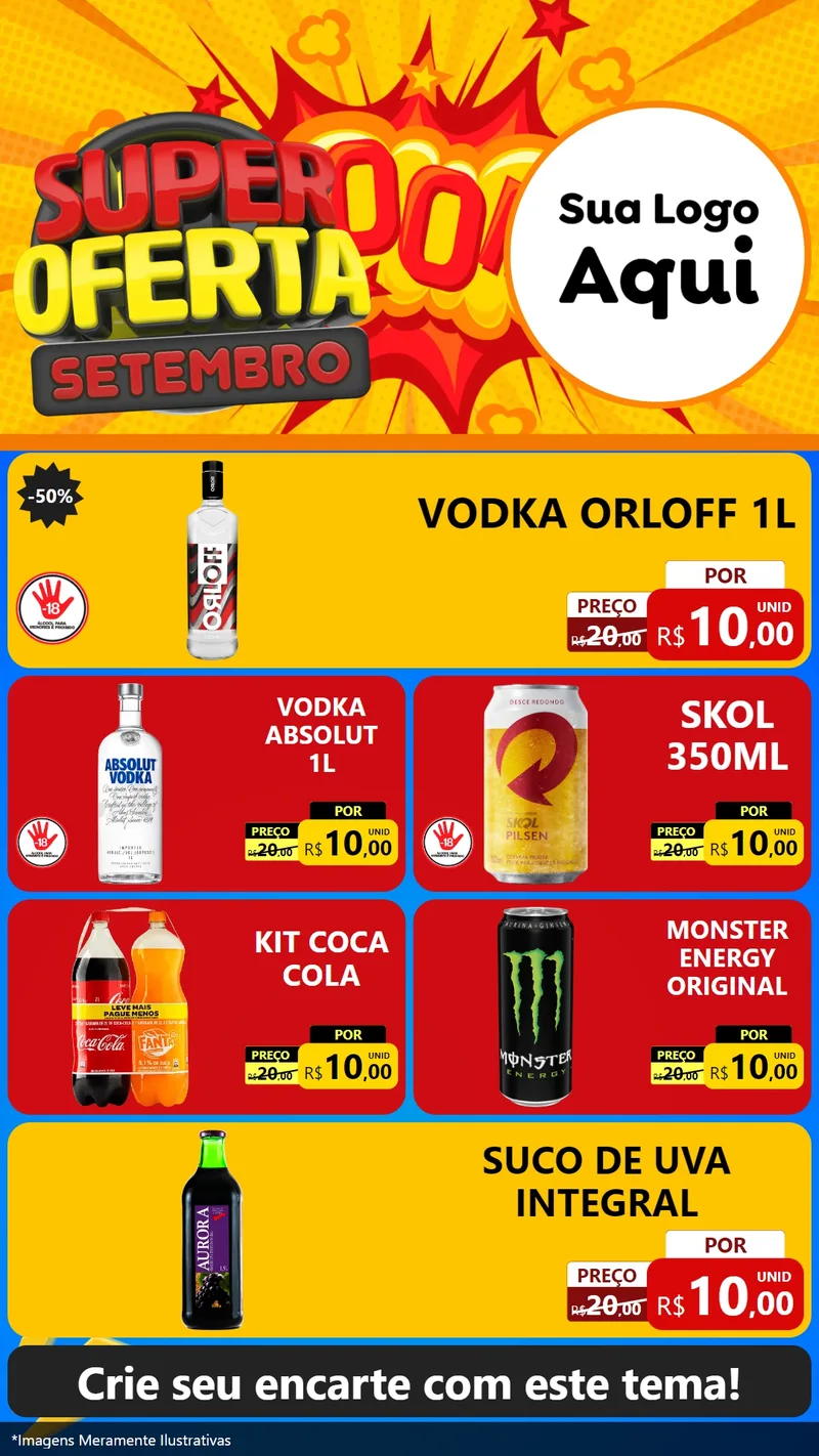 Modelo de TV para TV Vertical com o tema Super Oferta Setembro para Distribuidora de bebidas