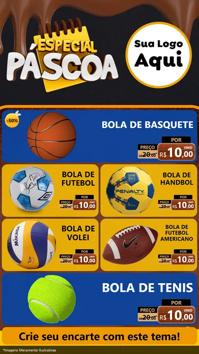 Modelo de TV para TV Vertical com o tema Especial Páscoa para Artigos Esportivos