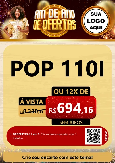 Modelo de Cartaz para Cartaz A4 Vertical com o tema Fim de Ano de Ofertas para Concessionaria de Motos