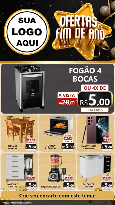 Modelo de Rede Social para Stories com o tema Ofertas de Fim de Ano para Móveis e Eletro