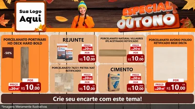 Modelo de TV para TV Horizontal com o tema Especial Outono para Pisos e revestimentos