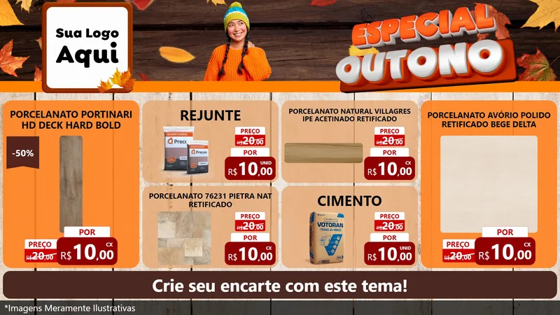 Modelo de TV para TV Horizontal com o tema Especial Outono para Pisos e revestimentos