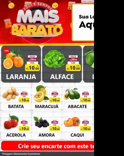 Modelo de Rede Social para Feed Instagram com o tema Mais Barato para Hortifrúti