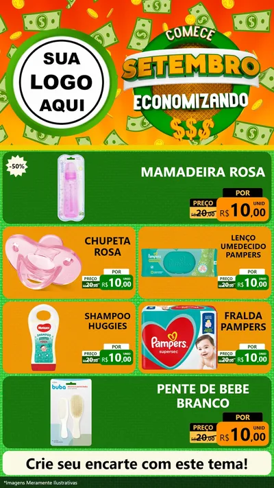 Modelo de TV para TV Vertical com o tema Comece Setembro Economizando para Bebês