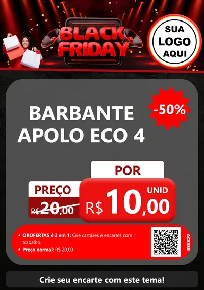 Modelo de Cartaz para Cartaz A4 Vertical com o tema Black Friday para Armarinho e Aviamentos