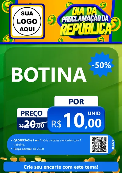 Modelo de Cartaz para Cartaz A4 Vertical com o tema Dia Da Proclamação da República para Agropecuária