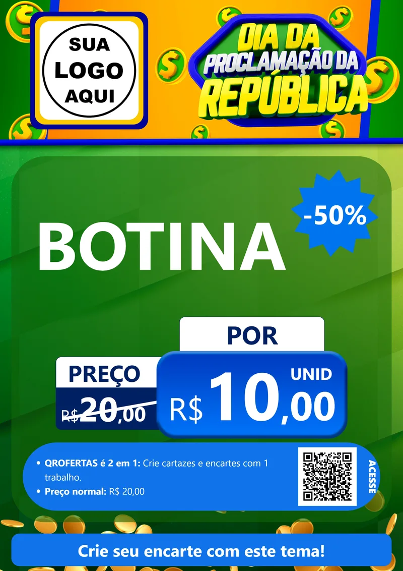 Modelo de Cartaz para Cartaz A4 Vertical com o tema Dia Da Proclamação da República para Agropecuária