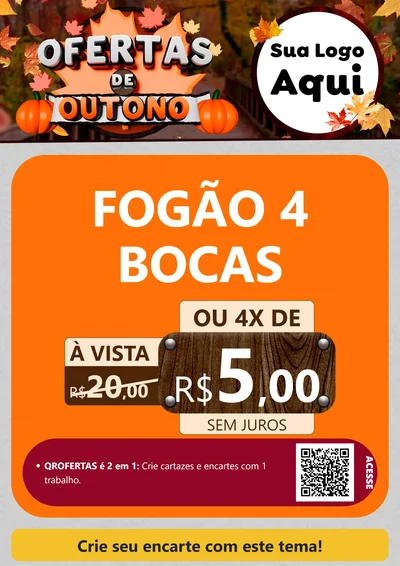 Modelo de Cartaz para Cartaz A4 Vertical com o tema Ofertas de Outono para Móveis e Eletro