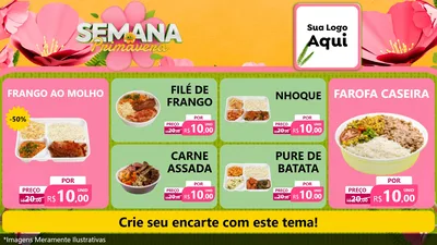 Modelo de TV para TV Horizontal com o tema Semana da Primavera para Restaurante