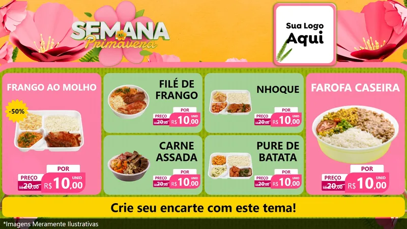 Modelo de TV para TV Horizontal com o tema Semana da Primavera para Restaurante